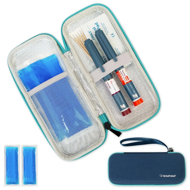Isoliertasche für Insulin mit 2 Kühlgelpackungen und Reißverschluss