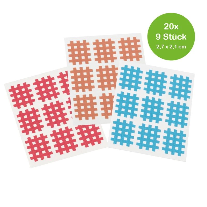Medicalcorner24 Gittertapes – Cross Patches 2,7 x 2,1 cm, 20 Bögen à 9 Stück