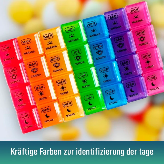 Wochenpillendose mit 4 Einnahmen und Schutzetui