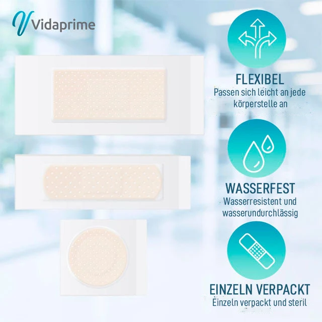 Wasserdichte Klebeverbände in 3 Größen | 50 Stück