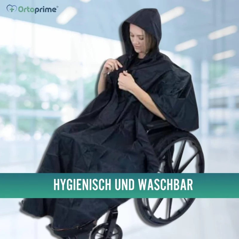 Rollstuhl-Regencape mit Reißverschluss