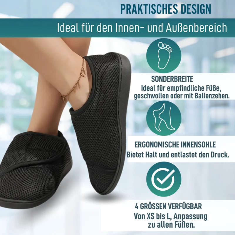 Orthopädische Schuhe für Damen Herren bei Geschwollenen Füßen Atmungsaktiv