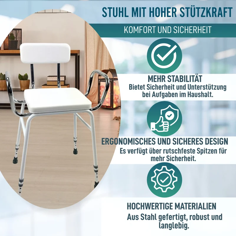 Hocker für Küche und Haushalt | Höhenverstellbarer Unterstützungsstuhl