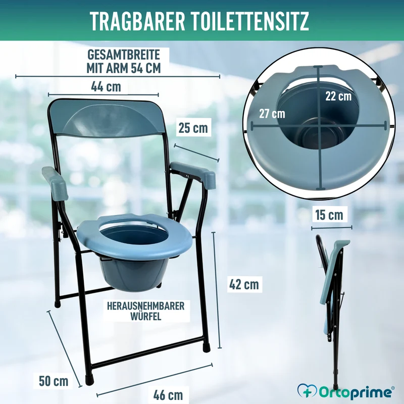 Klappbarer WC-Stuhl Senioren | Tragbare Toilette Erwachsene