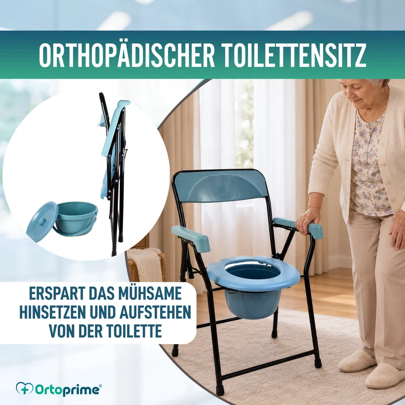 Klappbarer WC-Stuhl Senioren | Tragbare Toilette Erwachsene