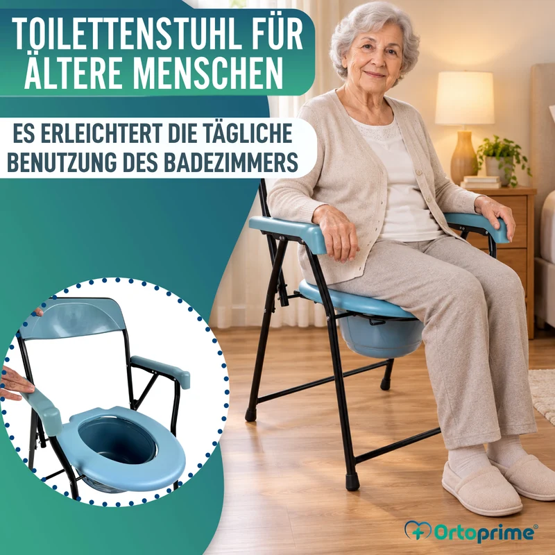 Klappbarer WC-Stuhl Senioren | Tragbare Toilette Erwachsene
