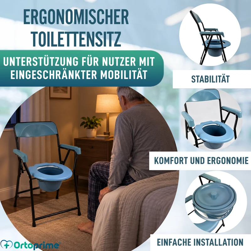 Klappbarer WC-Stuhl Senioren | Tragbare Toilette Erwachsene