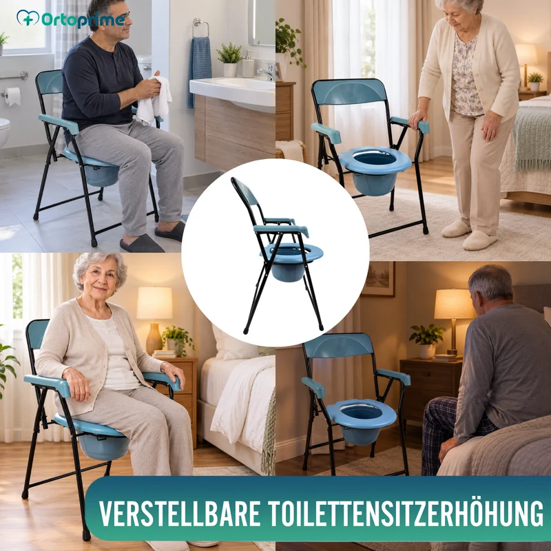 Klappbarer WC-Stuhl Senioren | Tragbare Toilette Erwachsene