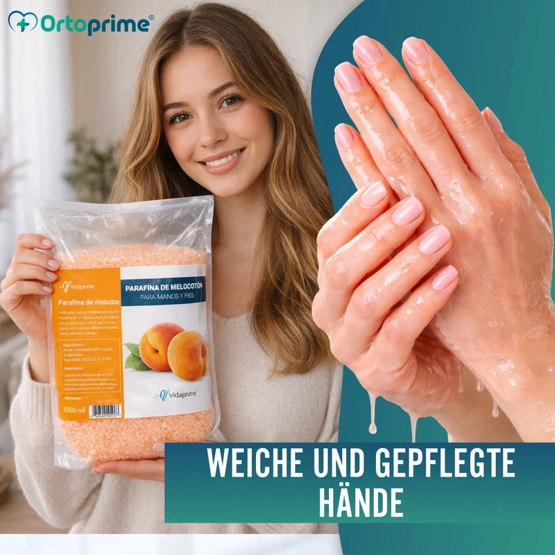 Rehabilitationsparaffin für Hände und Füße 1000ml | Pfirsich
