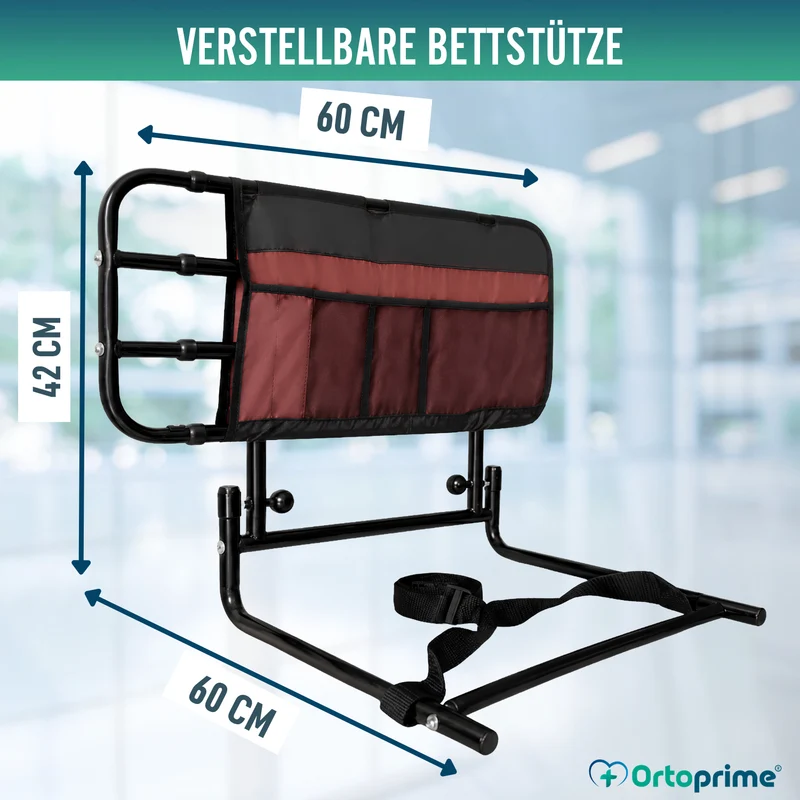 Verstellbares Erwachsenenbettgeländer mit Taschen