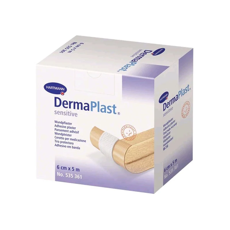Hartmann DermaPlast sensitive, Vlies-Wundpflaster, 1 Rolle, 5 m