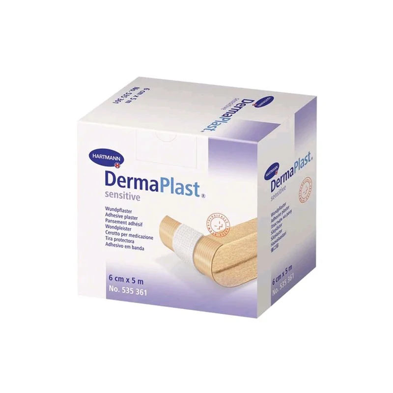 Hartmann DermaPlast sensitive, Vlies-Wundpflaster, 1 Rolle, 5 m