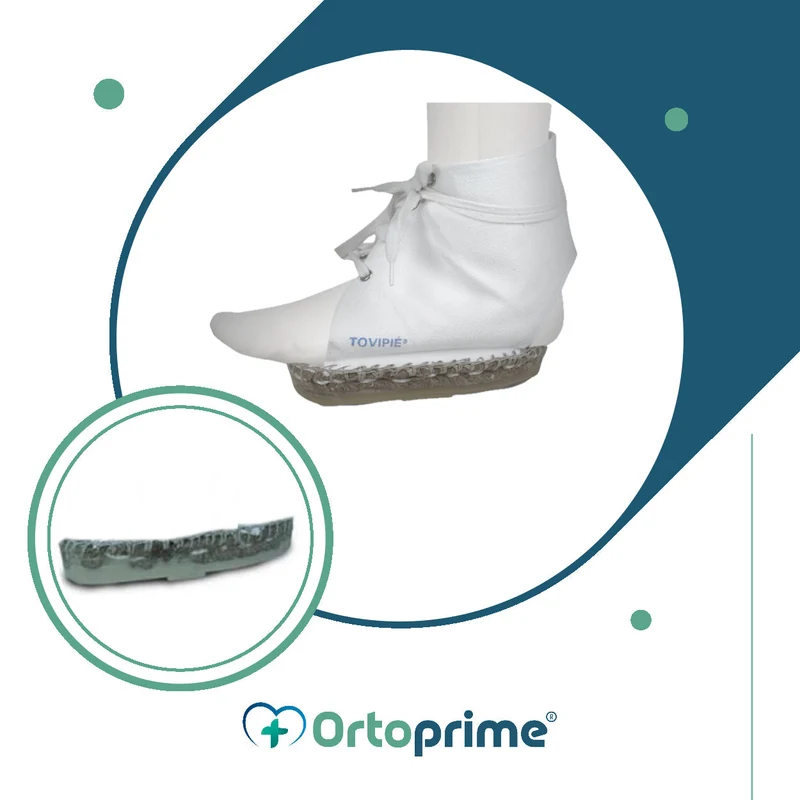 Rehabilitationsschuh für Gips mit flacher Sohle und Absatz
