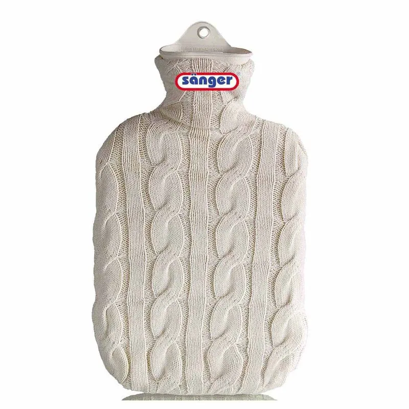 Sänger 2 L Gummi-Wärmflasche inkl. Strickbezug, versch. Farben/Muster