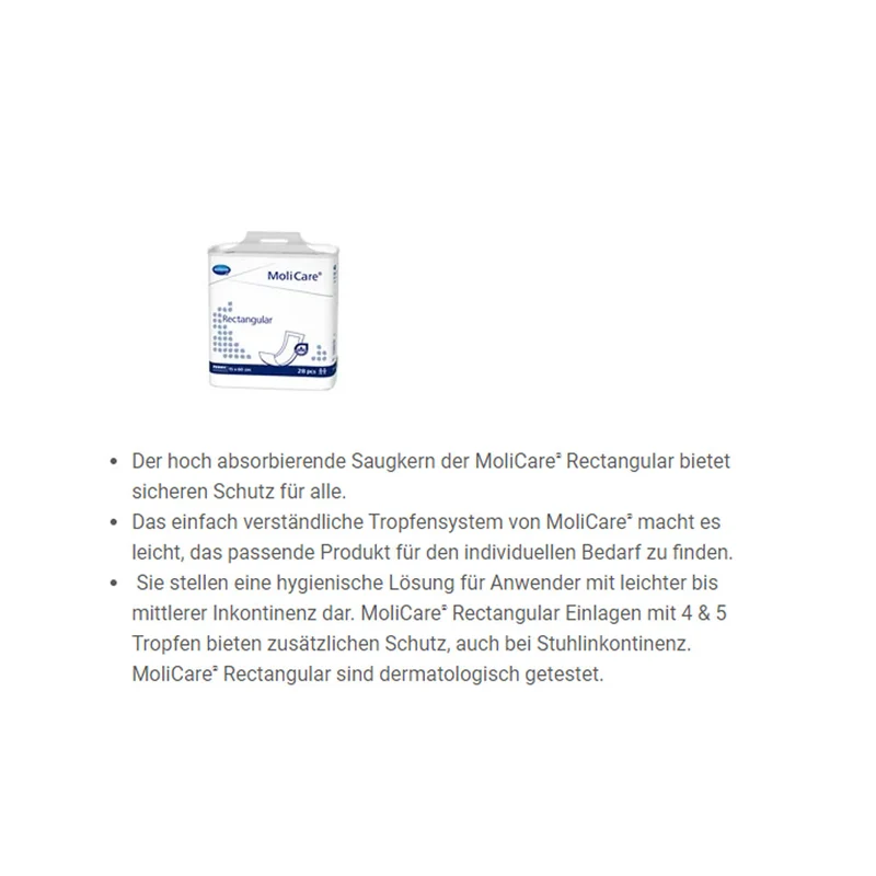 Hartmann MoliCare® Rectangular Inkontinenzeinlagen, versch. Saugstärken