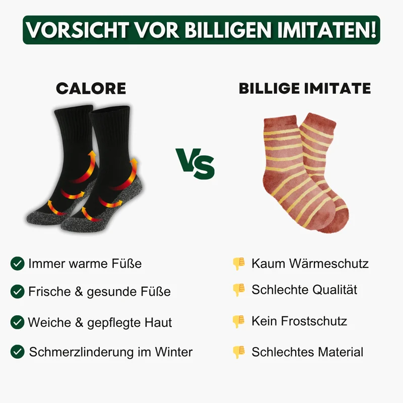 Calore selbsterwärmende Thermosocken - Unisex - 4 Paare