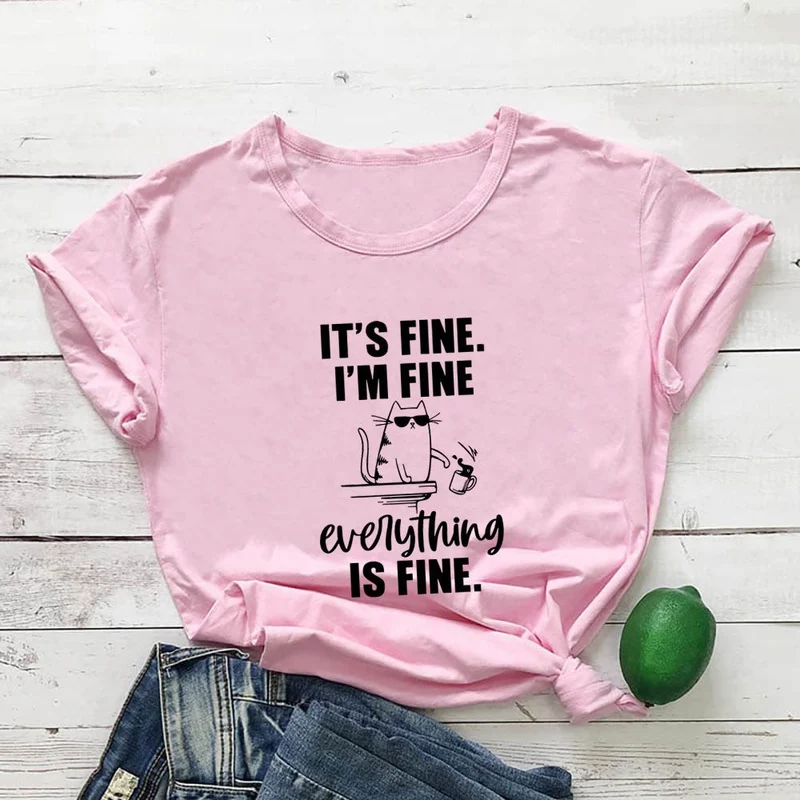 Plus Size Mischievous Cat Kurzarm-T-Shirt