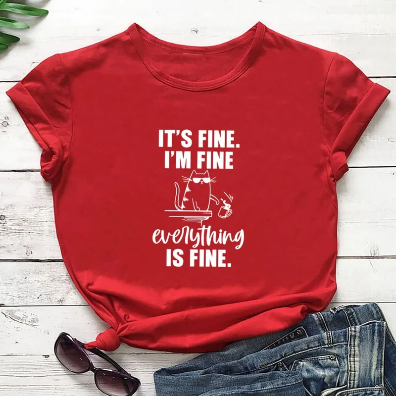 Plus Size Mischievous Cat Kurzarm-T-Shirt