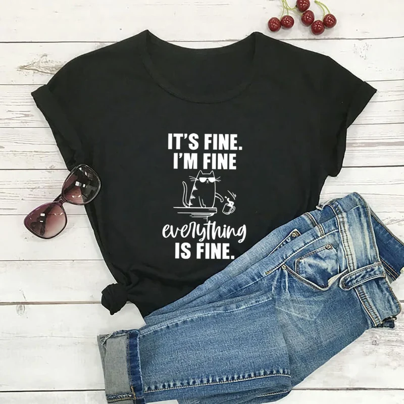 Plus Size Mischievous Cat Kurzarm-T-Shirt