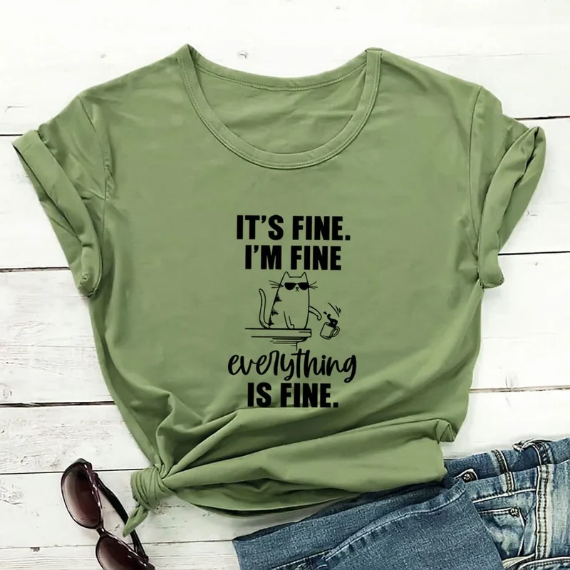 Plus Size Mischievous Cat Kurzarm-T-Shirt