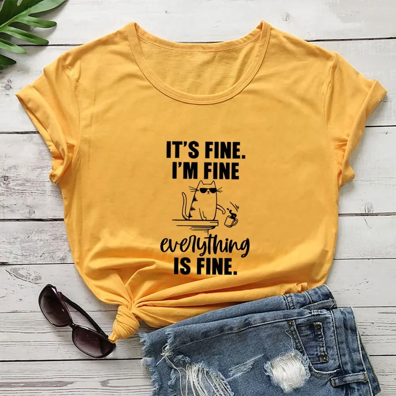 Plus Size Mischievous Cat Kurzarm-T-Shirt