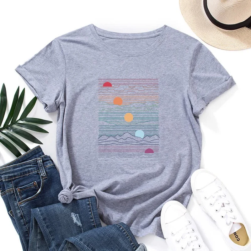 Plus Size Sunset Print T-Shirt