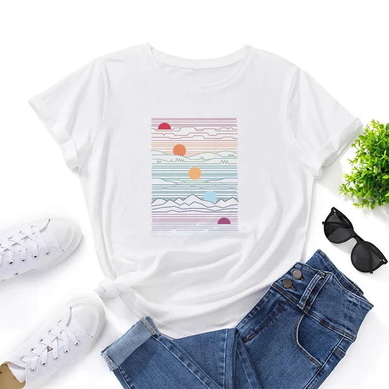 Plus Size Sunset Print T-Shirt