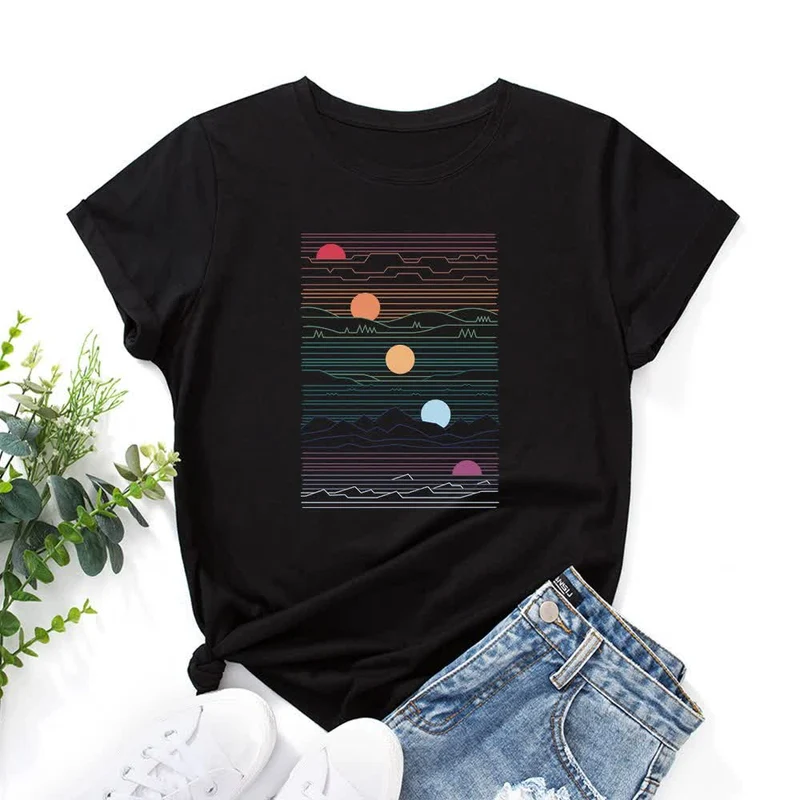Plus Size Sunset Print T-Shirt