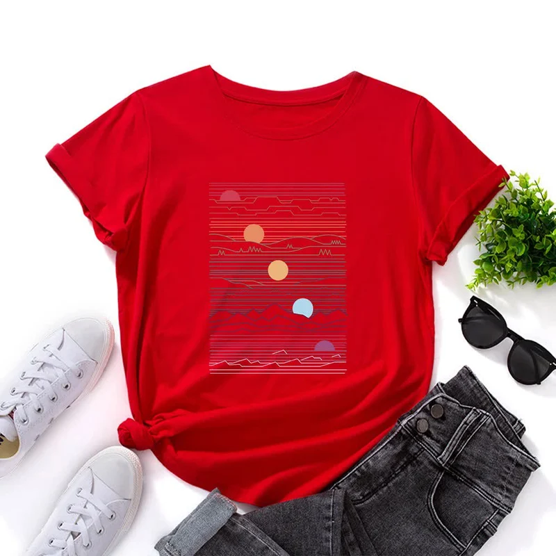 Plus Size Sunset Print T-Shirt