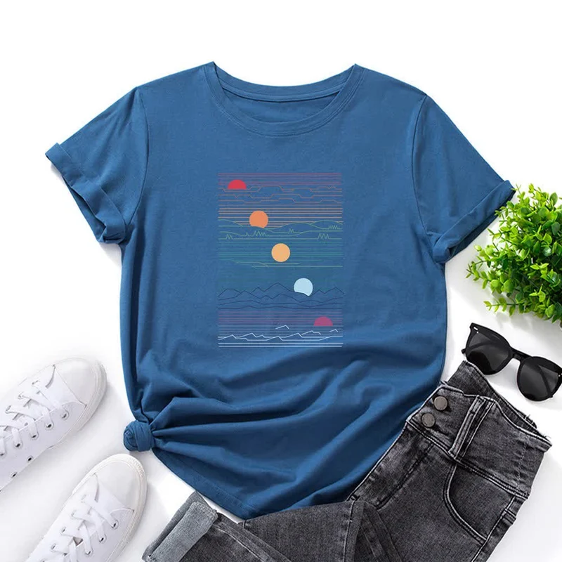Plus Size Sunset Print T-Shirt