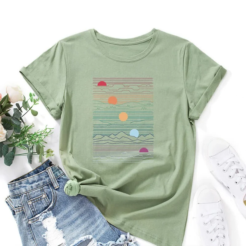 Plus Size Sunset Print T-Shirt