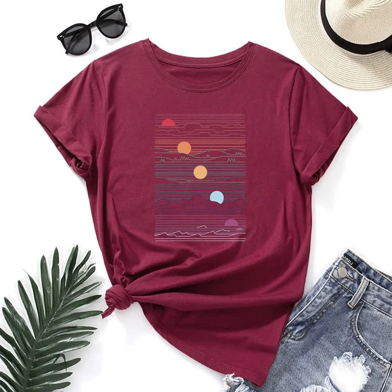 Plus Size Sunset Print T-Shirt