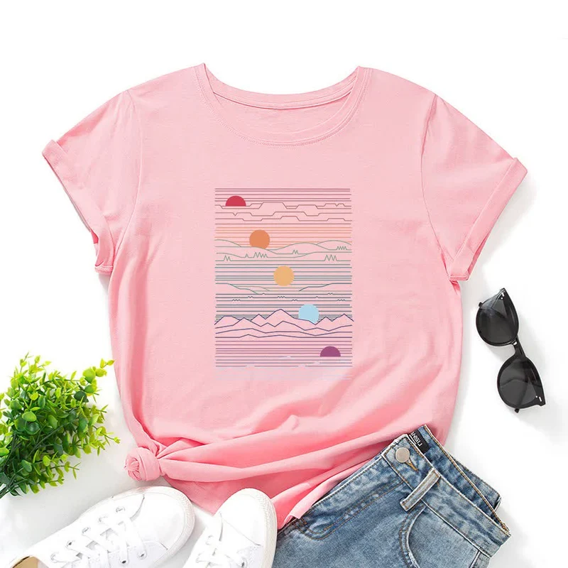 Plus Size Sunset Print T-Shirt