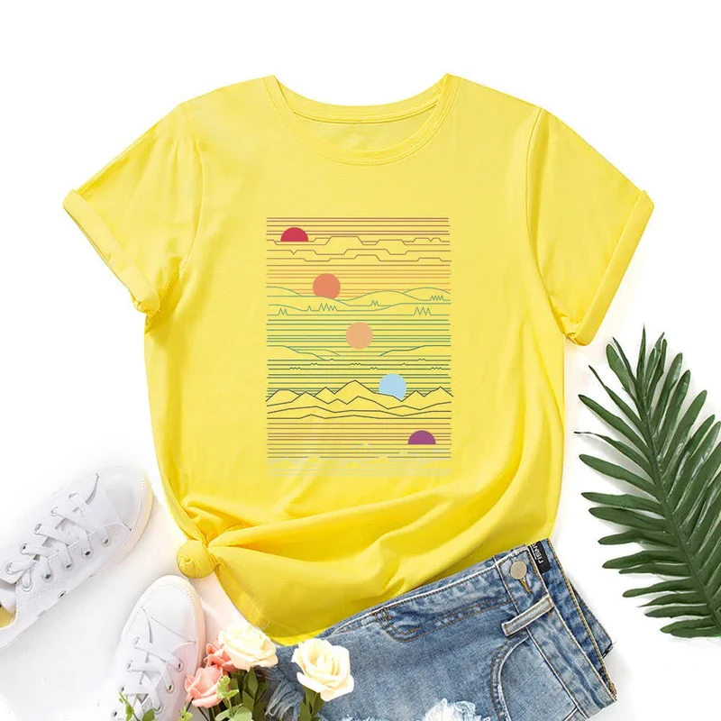 Plus Size Sunset Print T-Shirt