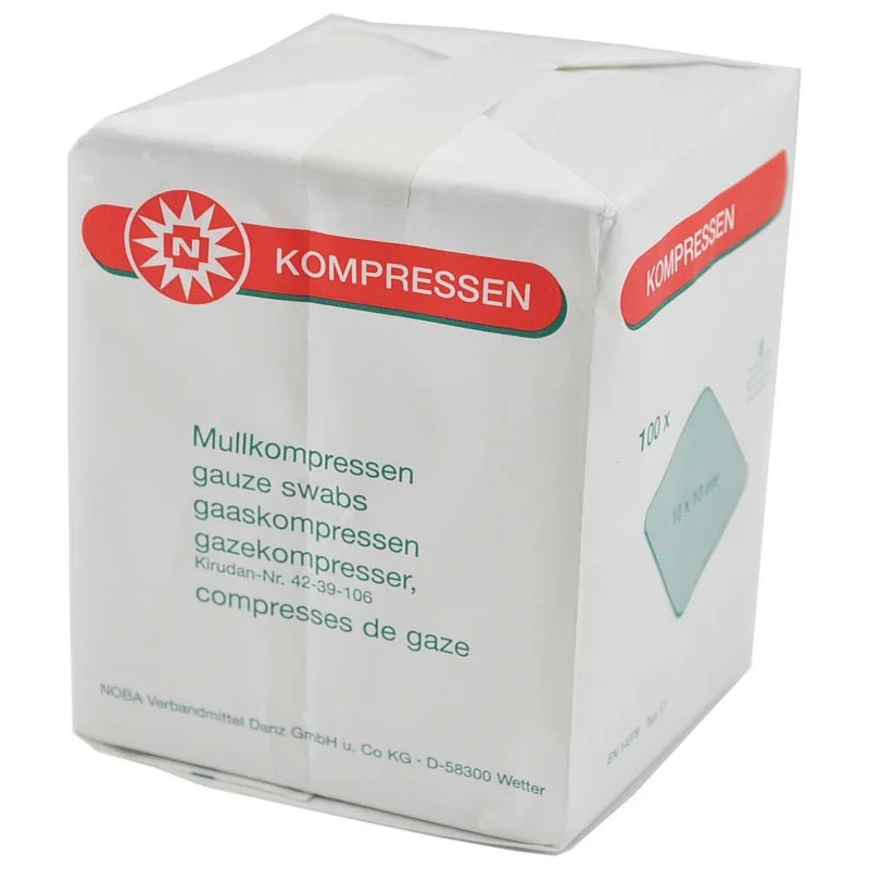 Noba Mullkompresse, 8-fach, unsteril, EN14079Typ17, 100St, Gr