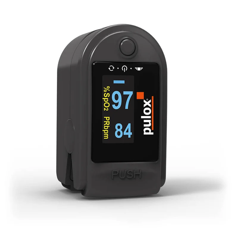 Pulox Finger-Pulsoximeter PO-200 Solo, drehbare OLED-Anzeige, versch. Farben