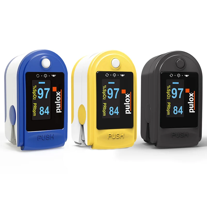 Pulox Finger-Pulsoximeter PO-200 Solo, drehbare OLED-Anzeige, versch. Farben