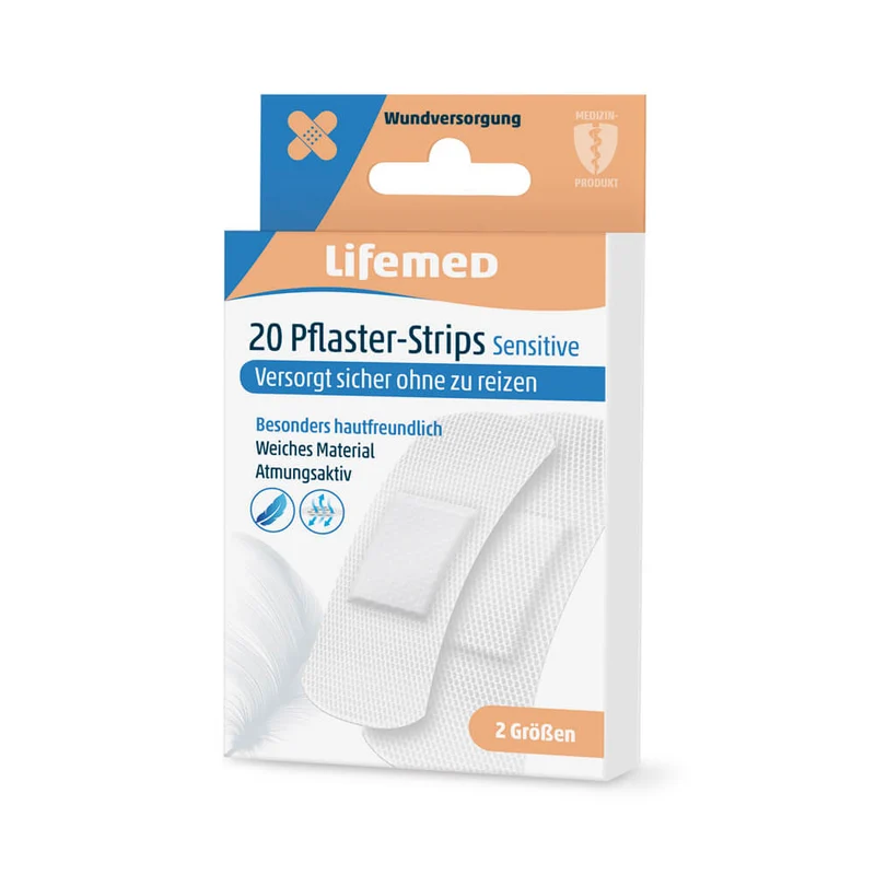 Pflasterstrips Sensitive, weiss, von Lifemed®, 2 Größen