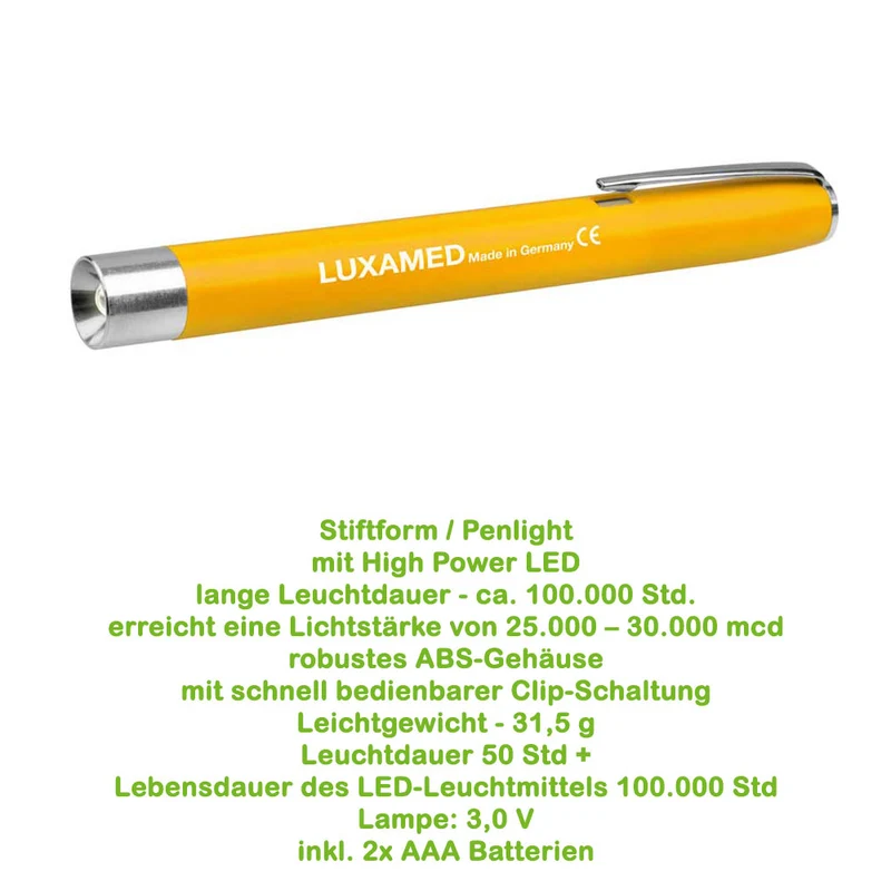Luxamed LED-Diagnostikleuchte, ABS, 3,0 V, versch. Farben