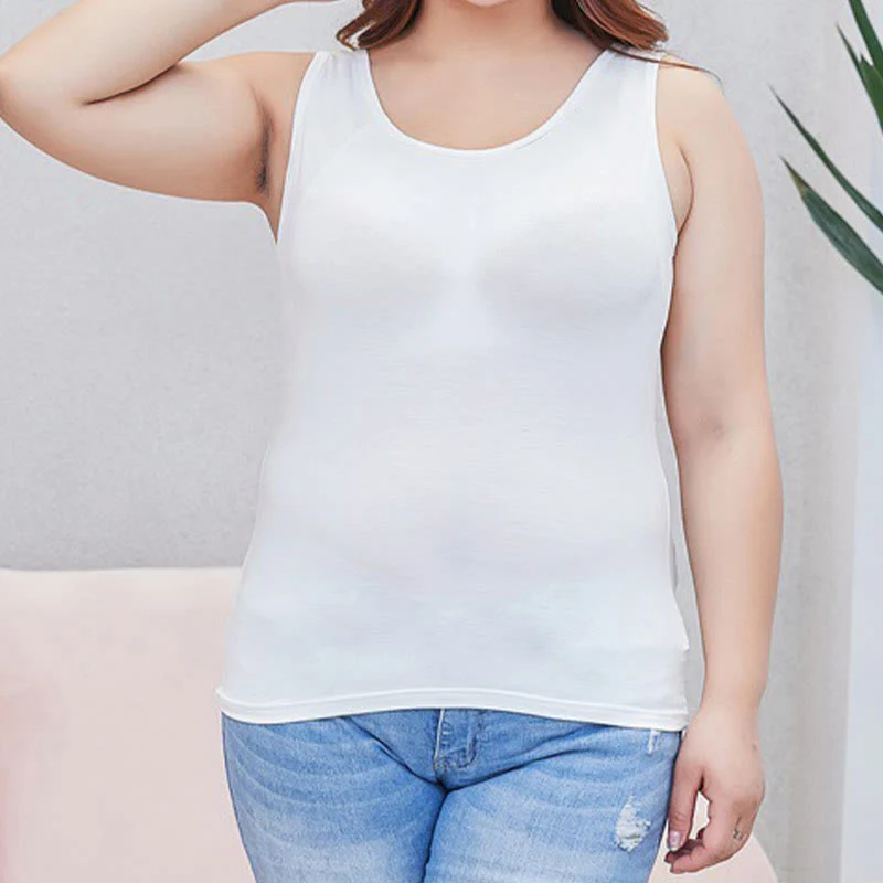 Lockeres, gepolstertes Yoga-Camisole ohne Bügel in Übergröße