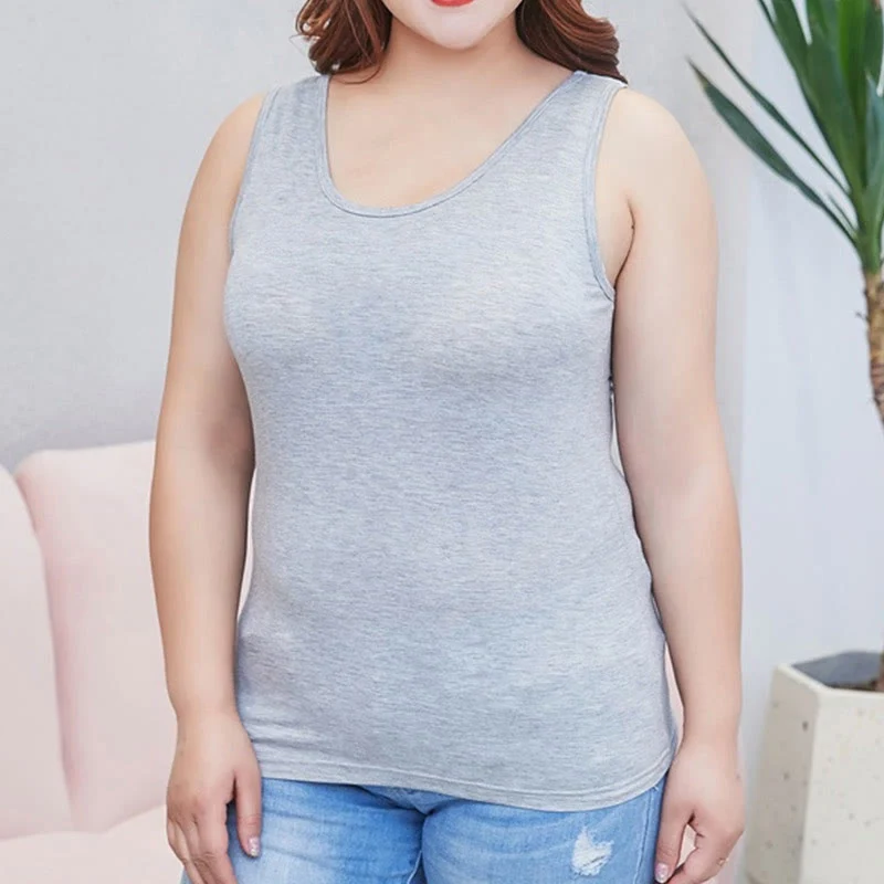 Lockeres, gepolstertes Yoga-Camisole ohne Bügel in Übergröße