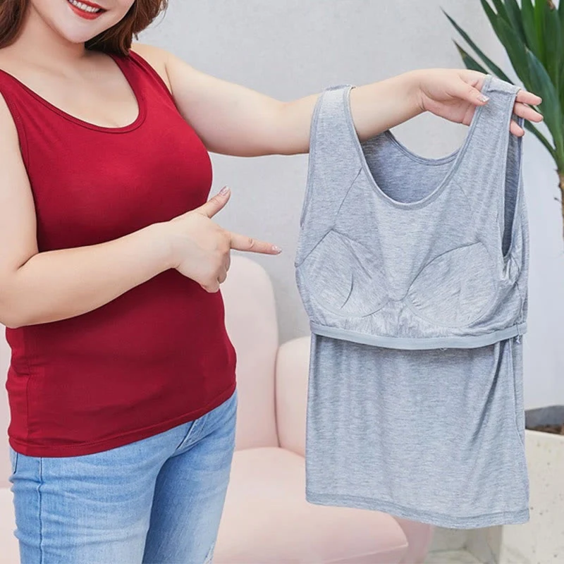 Lockeres, gepolstertes Yoga-Camisole ohne Bügel in Übergröße