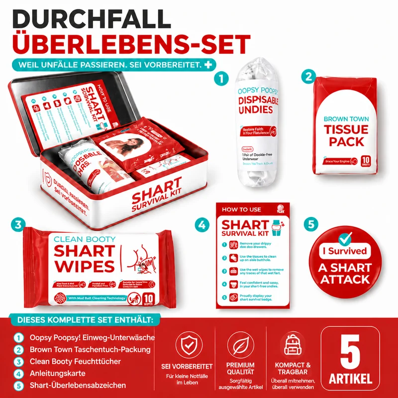 Lustiges „Shart Survival Kit“ – Ultimatives Scherzgeschenk-Set für peinliche Toilettenmomente