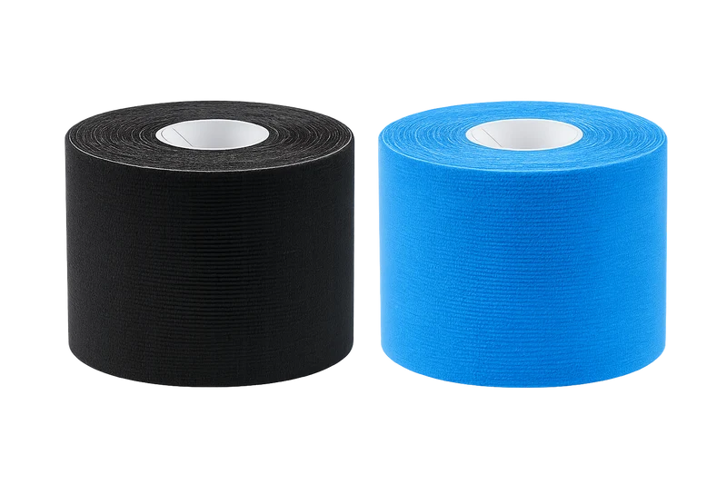 Medicalcorner24 Kinesiologie Tape Set blau und schwarz 5 cm × 5 m latexfrei