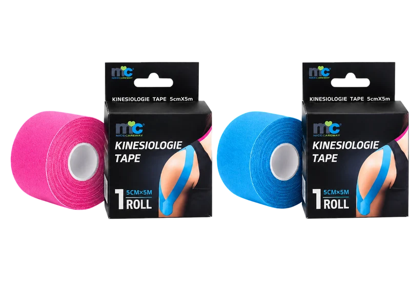 Medicalcorner24 Kinesiologie Tape Set blau und pink 5 cm × 5 m latexfrei
