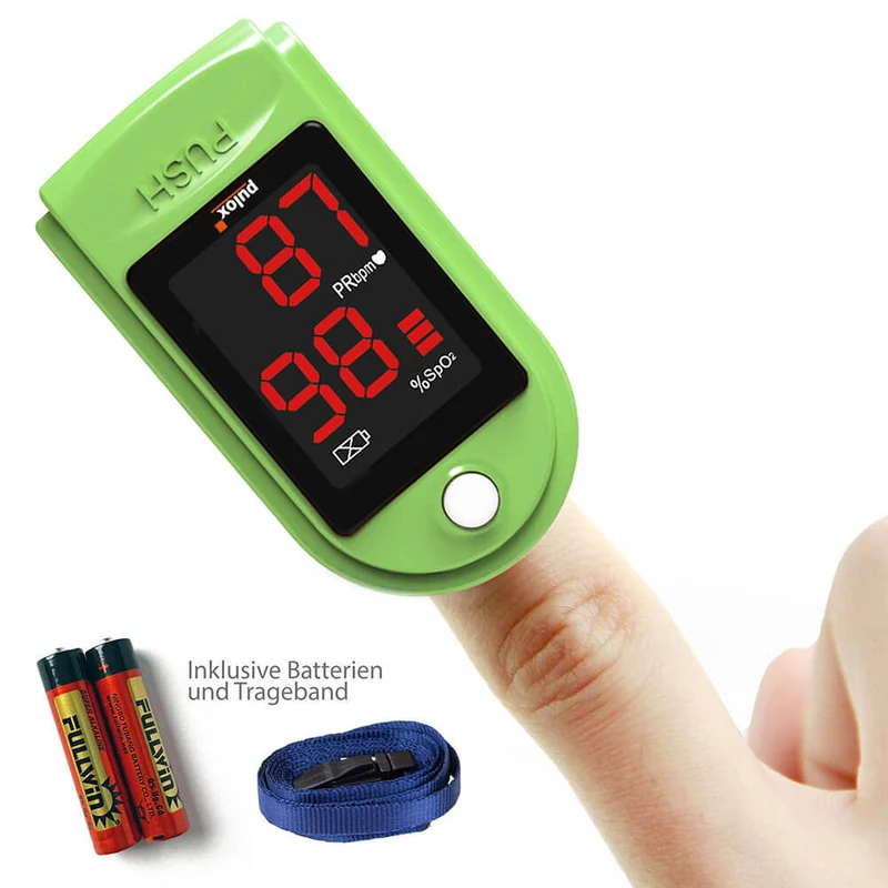 Pulox Finger-Pulsoximeter PO-100, mit LED-Anzeige, Grün