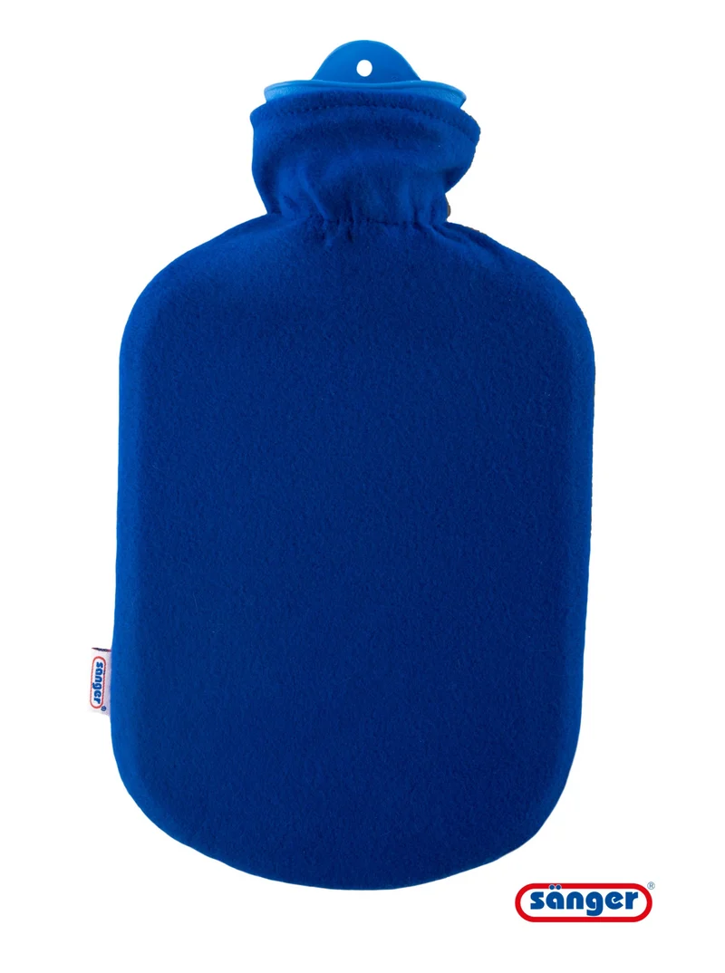 Sänger Konturbezug mit Gummizug, Blau mit 2,0 Liter Gummi- Wärmflasche