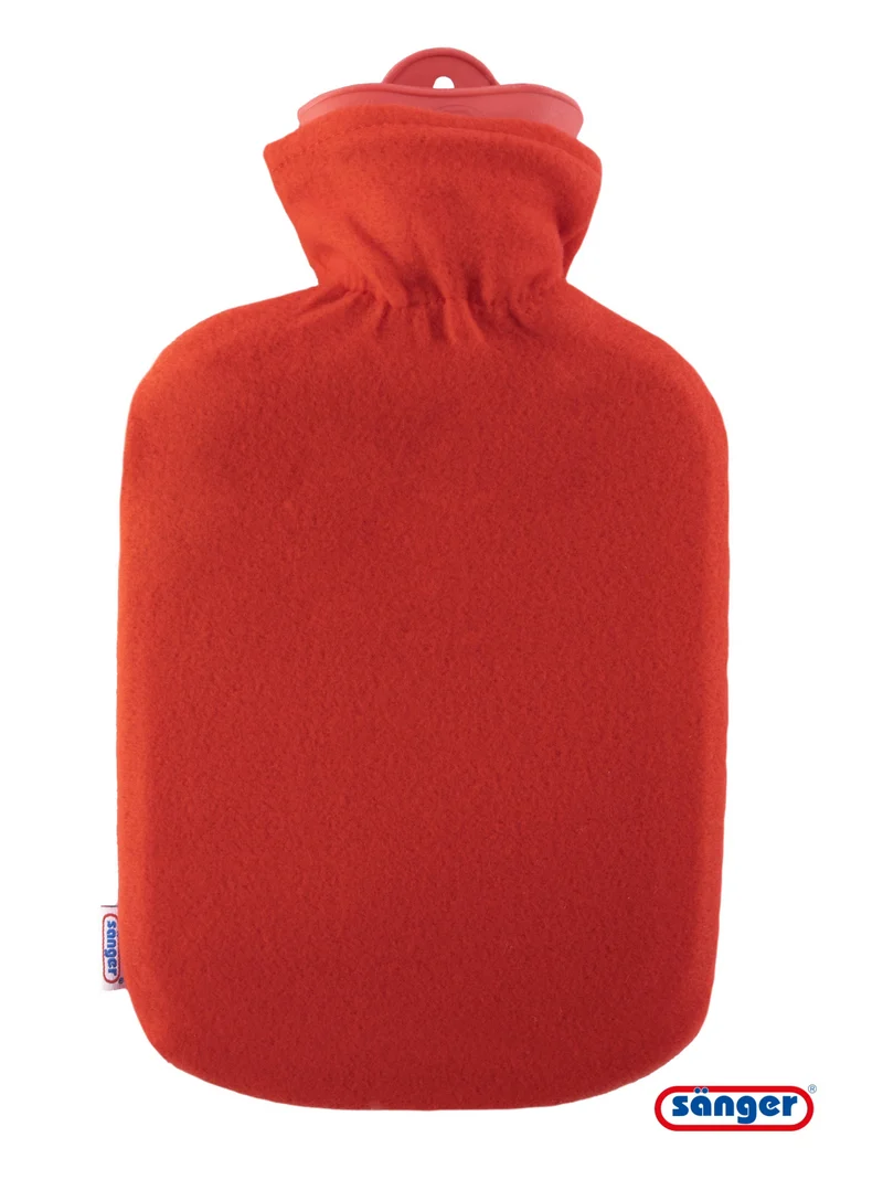 Sänger Konturbezug mit Gummizug, Rot mit 2,0 Liter Gummi- Wärmflasche