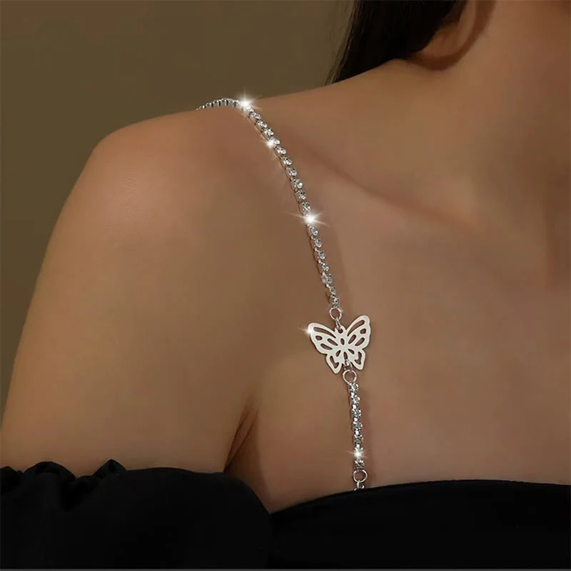 Sexy Schultergurtkette mit Strasssteinen (3 Paar)
