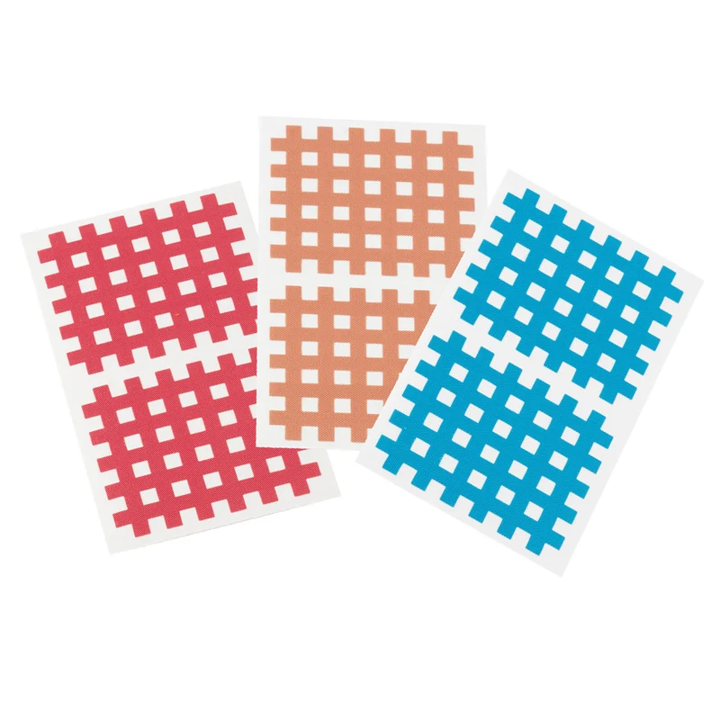 Medicalcorner24 Gittertapes – Cross Patches 5,2 x 4,4 cm, 18 Bögen à 2 Stück in 3 Farben